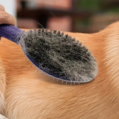 Double-sided pet grooming comb, suitable for grooming cat and dog fur.