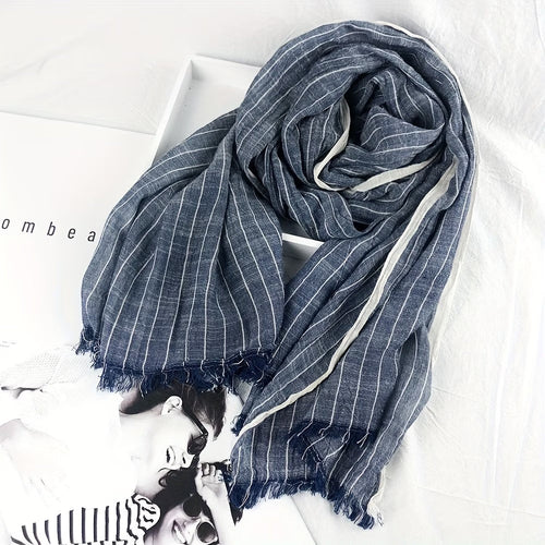 Vintage Style Tie-Dye Striped Scarf, Unisex