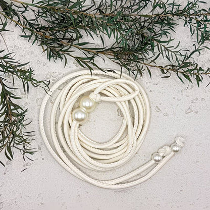 Stylish soft-cord slim belt with an adjustable long design